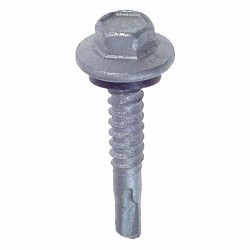 ITW Polymers Adhesives 1428000 TEK Screw, Measurement System: Imperial, #12-14, 1-1/2 in Overall Length, Hex Washer, Hex-Unslotted Drive, Carbon Steel, Climaseal®, C1022 Grade, 5/16 in Drive